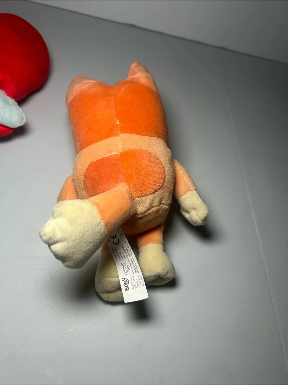 Lucy Plush Bluey Dog with Red Heart Bingo Orange Puppy Set